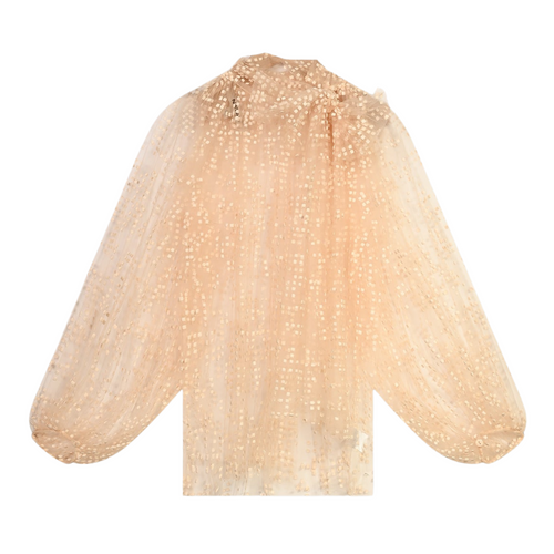 Natan Abella Blush Tulle Blouson Sleeve Blouse Timeless Martha's Vineyard 