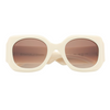 Emmanuelle Khanh Egg Shell Round Acetate Sunglasses Timeless Martha's Vineyard 