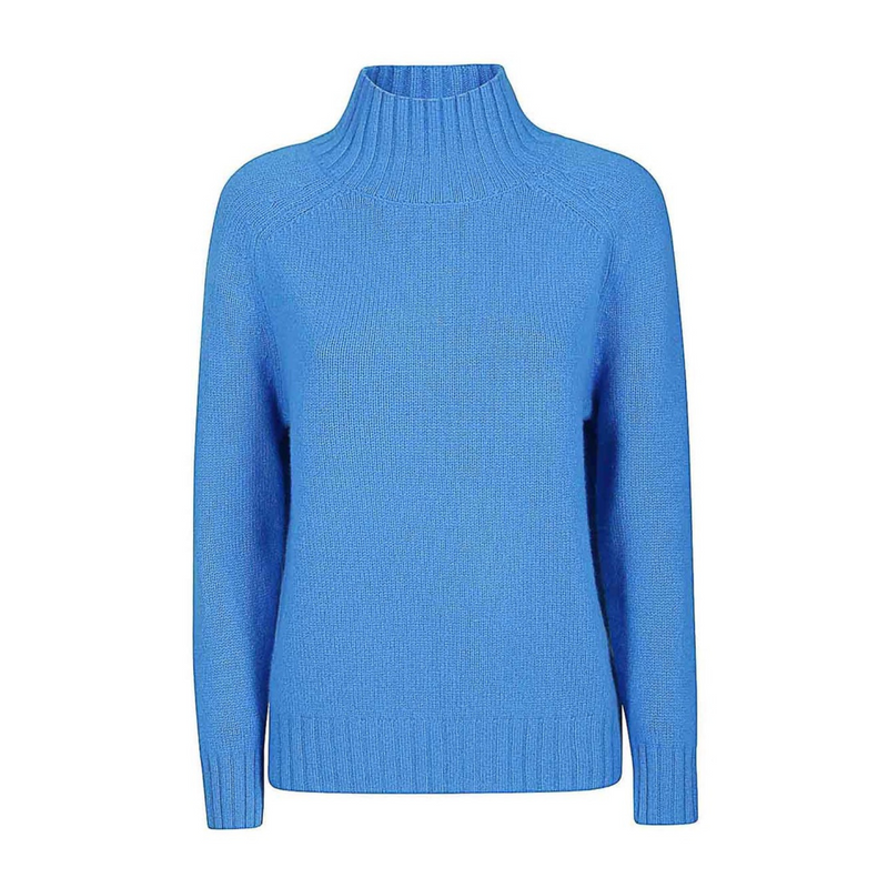 Purotatto Cashmere Mock Neck - Bleu Timeless Martha's Vineyard