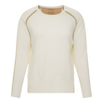 Purotatto Stripe Raglan Cashmere Sweater - Ivory + Camel Timeless Martha's Vineyard