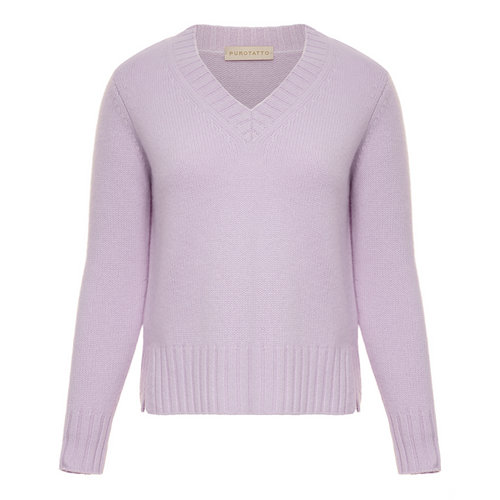 Purotatto Cashmere V-Neck Sweater - Lilac Timeless Martha's Vineyard