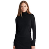 Semi Sheer Merino Silk and Cashmere Turtleneck Sweater - Black