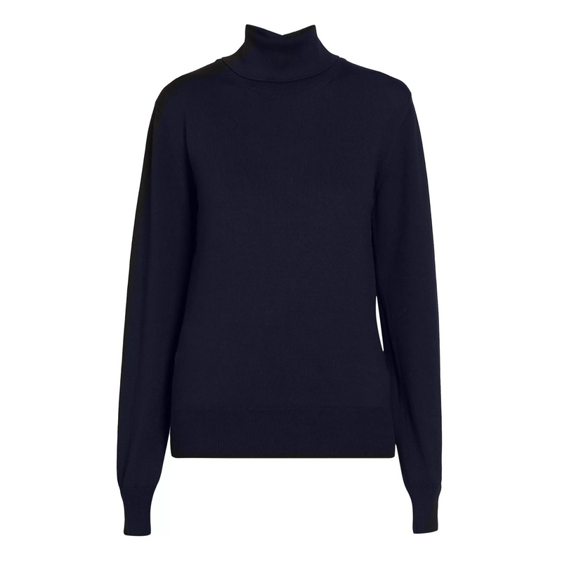 Majestic Filatures Paris Semi Sheer Merino Silk and Cashmere Turtleneck Sweater - Navy Timeless Martha's Vineyard