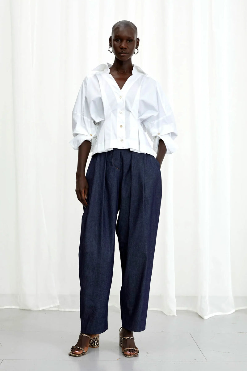 Honesty Opens Cotton Shirt - White