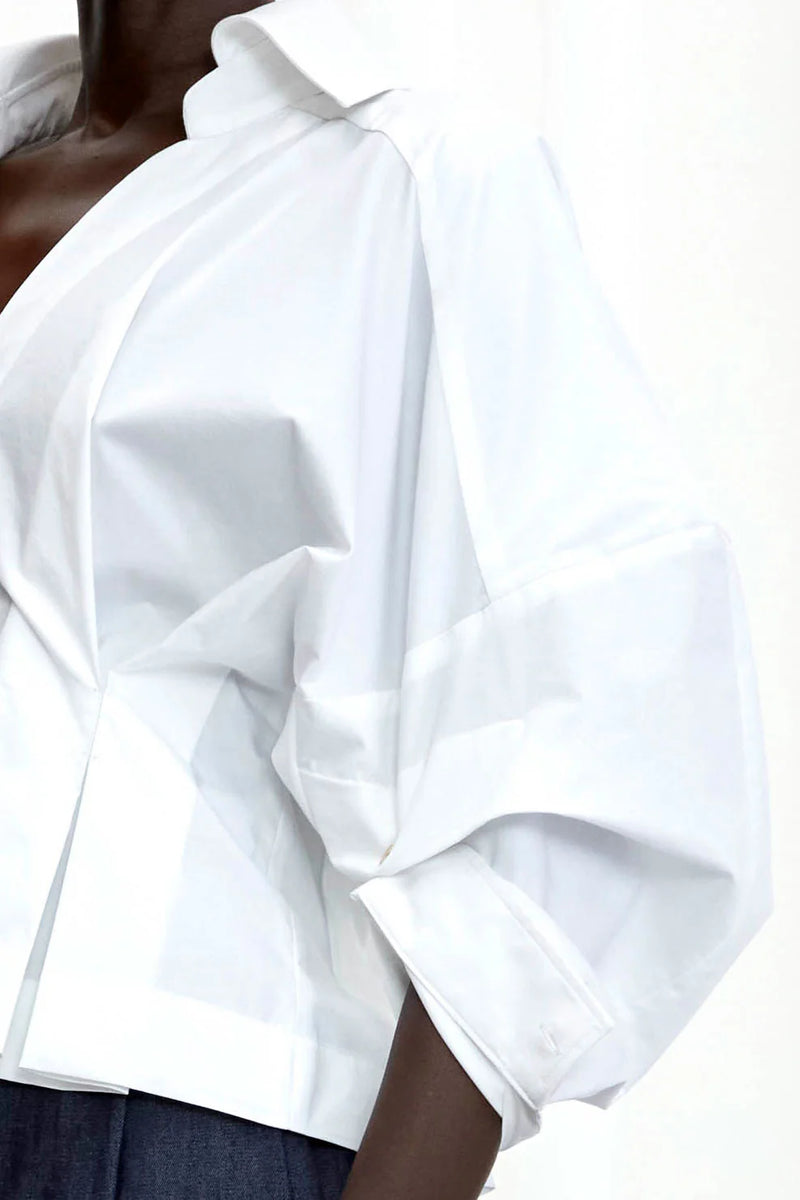 Honesty Opens Cotton Shirt - White
