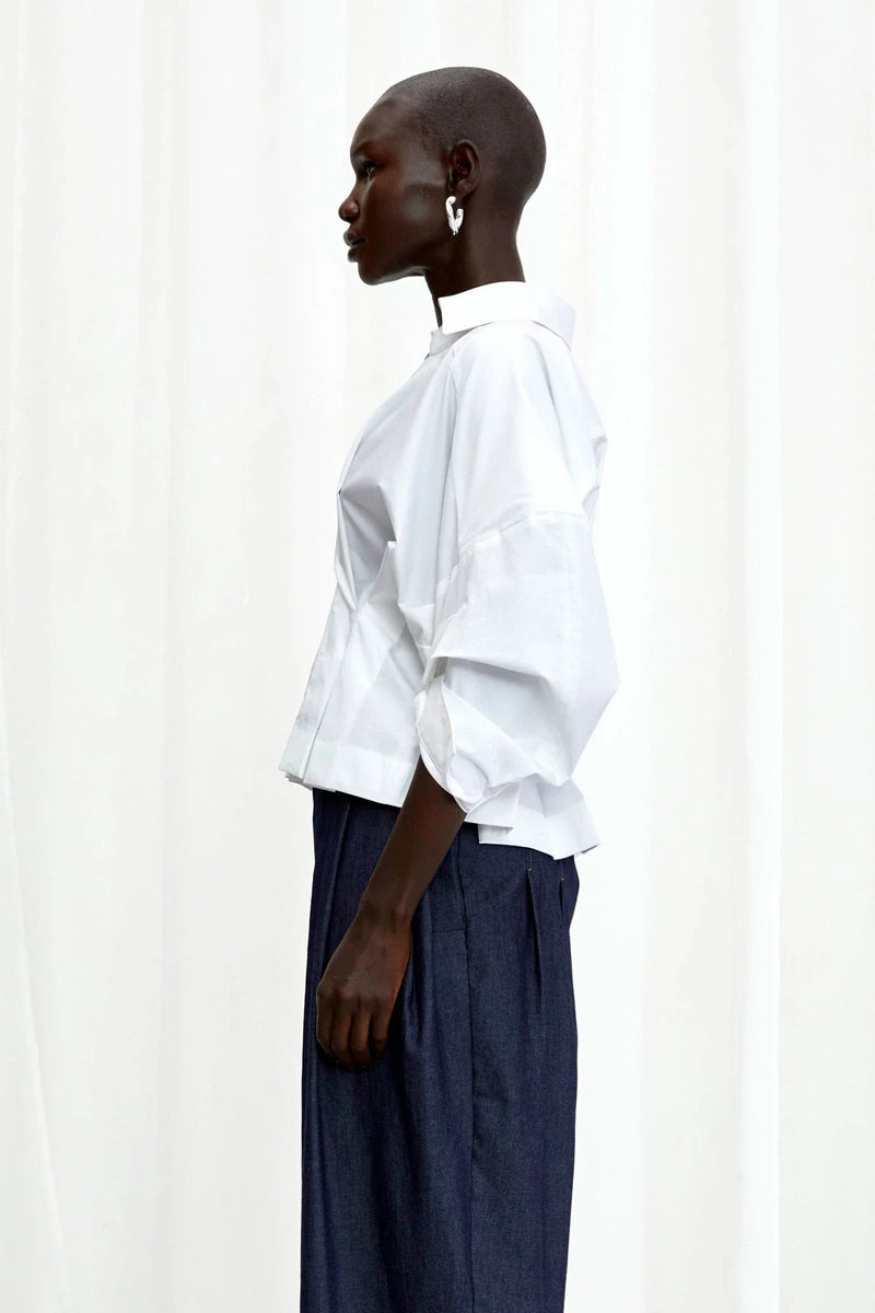 Honesty Opens Cotton Shirt - White