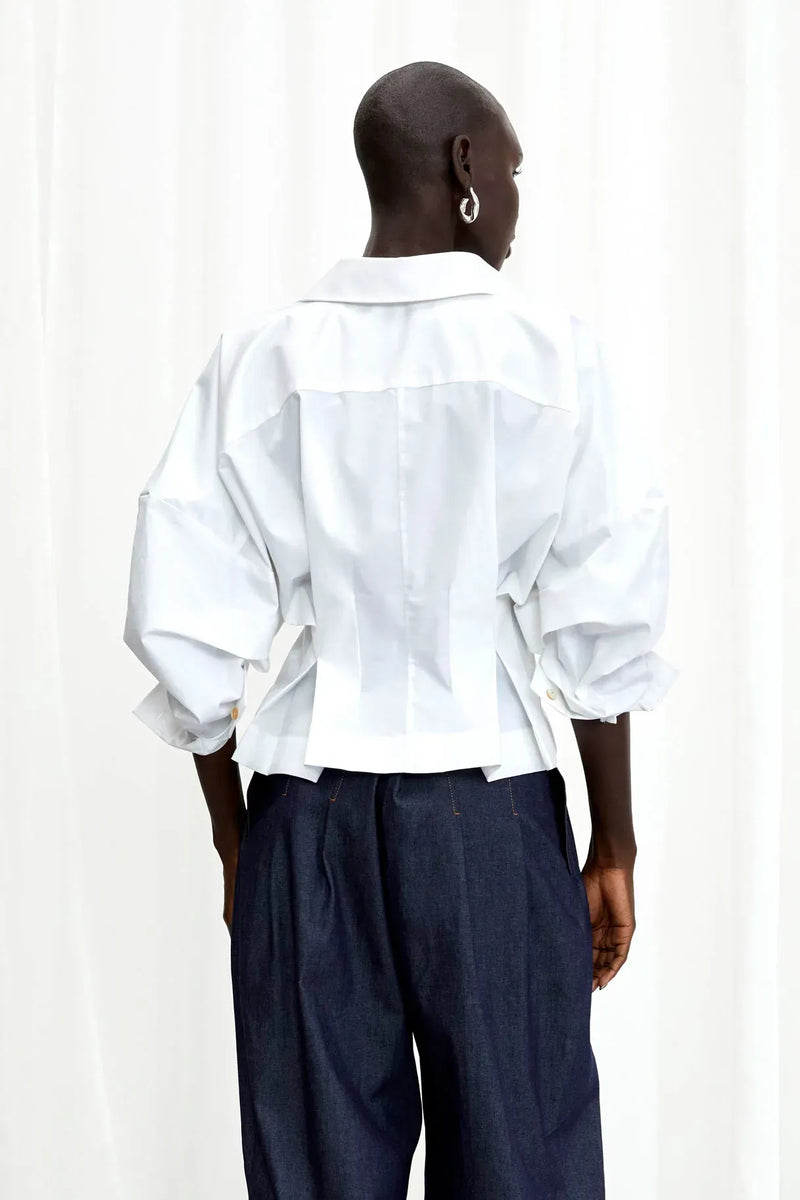 Honesty Opens Cotton Shirt - White