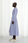 Hold Close Striped Cotton Shirt Dress - Blue + White