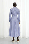 Hold Close Striped Cotton Shirt Dress - Blue + White