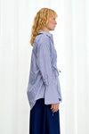Love Revisited Striped Wrap Shirt - Blue + White