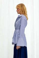 Love Revisited Striped Wrap Shirt - Blue + White