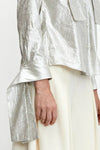 Confession Linen Pussybow Shirt - Silver