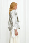 Confession Linen Pussybow Shirt - Silver