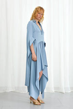 Palmer / / Harding Tandem High Low Blue Satin Dress Timeless Martha's Vineyard 