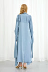 Palmer / / Harding Tandem High Low Blue Satin Dress Timeless Martha's Vineyard 