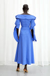 Palmer / / Harding Ardour Blue Cotton Sculptural Dress Timeless Martha's Vineyard 