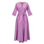 Chic Flowing Taffeta Wrap Dress - Lilac