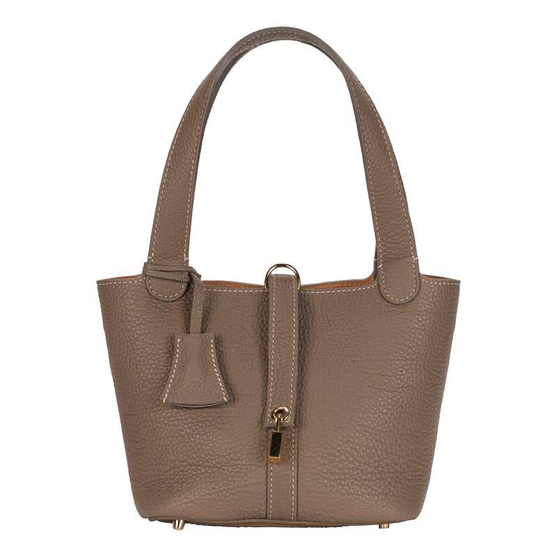 Gianni Segatta Iconic Taupe Mini Bucket Crossbody Timeless Martha's Vineyard 
