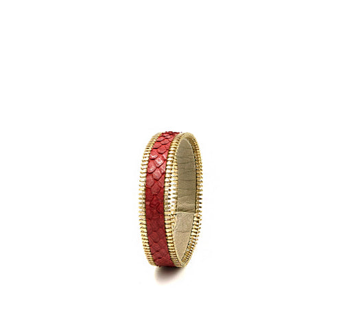 Coralie Paris Red Python Zip Miss Bracelet Timeless Martha's Vineyard 