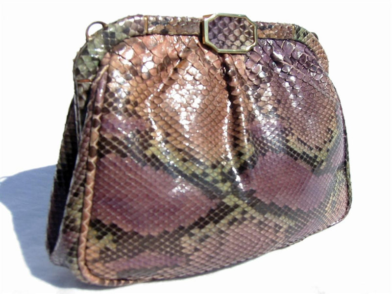 Catalan Garces Vintage Python Clutch Crossbody Purple Timeless Martha's Vineyard 