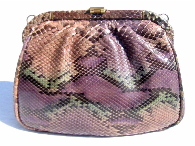 Catalan Garces Vintage Python Clutch Crossbody Purple Timeless Martha's Vineyard 