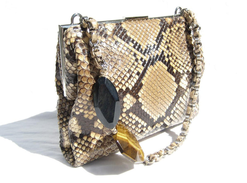 Kotur Petite Python Bag with Gemstone Handle Timeless Martha's Vineyard 