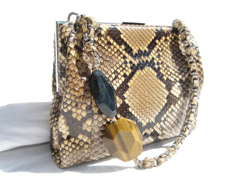 Kotur Petite Python Bag with Gemstone Handle Timeless Martha's Vineyard 