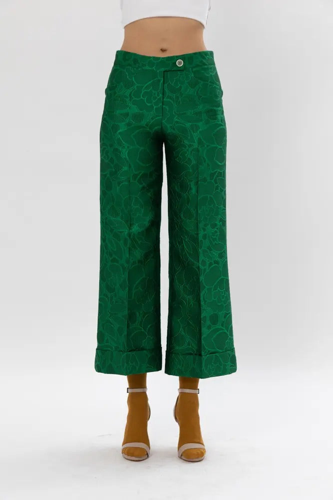 Margareth & Moi Floral Brocade Pants - Green Timeless Martha's Vineyard