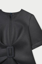 Dacia Double-faced Wool Scuba Top - Black