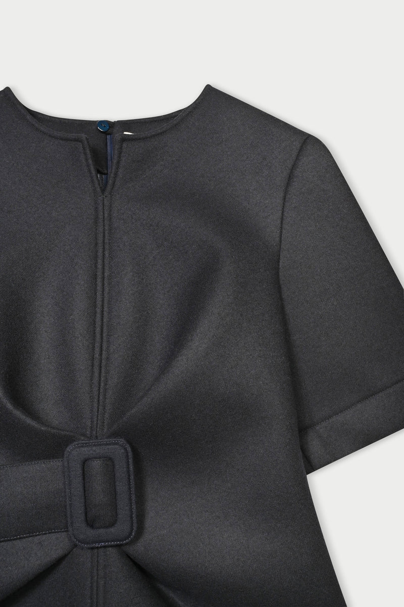 Dacia Double-faced Wool Scuba Top - Black