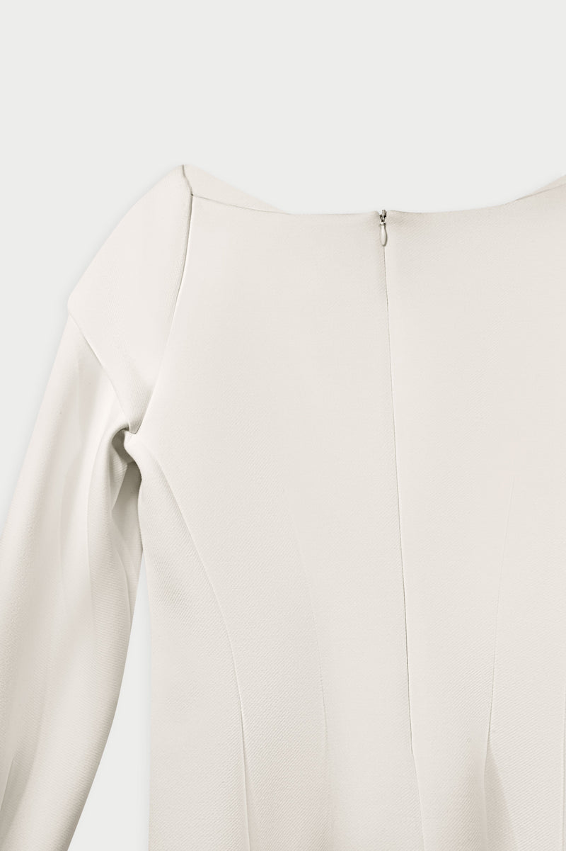 Natan Daisy Structured Scuba Top - Off White Timeless Martha's Vineyard