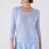 Amina Rubinacci Salsa Linen Sequins Scoop Neck Sweater - White Timeless Martha's Vineyard 