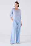 Amina Rubinacci Salsa Linen Sequins Scoop Neck Sweater - White Timeless Martha's Vineyard 