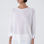 Amina Rubinacci Sasa Linen and Cotton Raglan Sweater Timeless Martha's Vineyard 