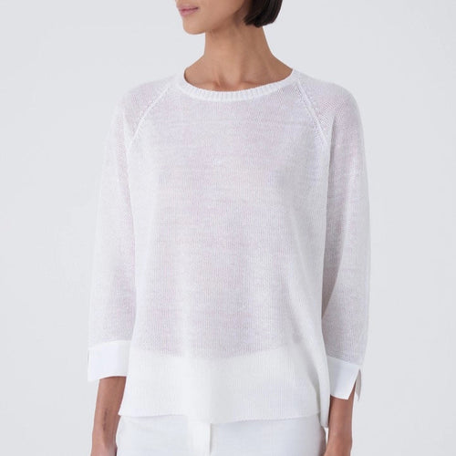Amina Rubinacci Sasa Linen and Cotton Raglan Sweater Timeless Martha's Vineyard 
