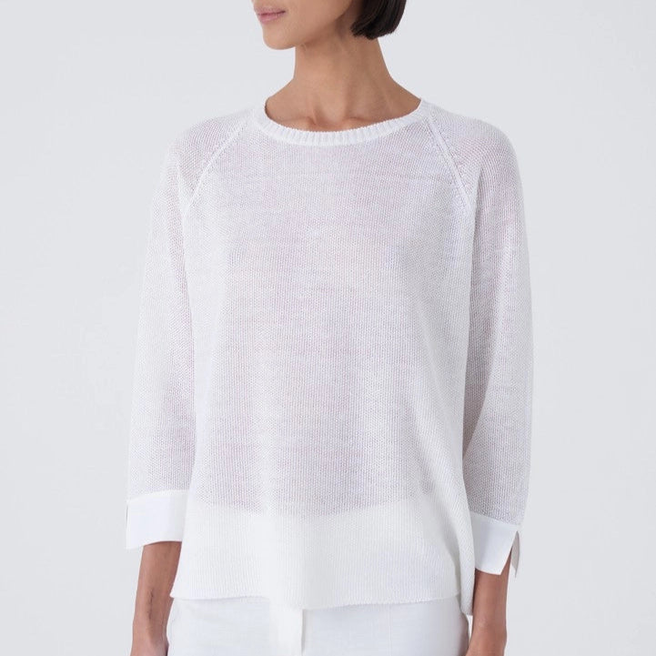 Amina Rubinacci Sasa Linen and Cotton Raglan Sweater Timeless Martha's Vineyard 