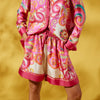 Franco Ferrari Aloe Waves Print Silk Shorts Timeless Martha's Vineyard 