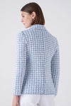 Amina Rubinacci Multi Blue Houndstooth Speranza Knit Blazer Timeless Martha's Vineyard 