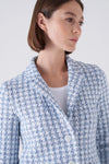 Amina Rubinacci Multi Blue Houndstooth Speranza Knit Blazer Timeless Martha's Vineyard 