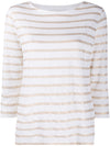 Majestic Filatures Linen Metallic Stripe Top  Timeless Martha's Vineyard 