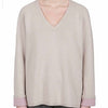 Relaxed Cashmere V-Neck with cuff detail