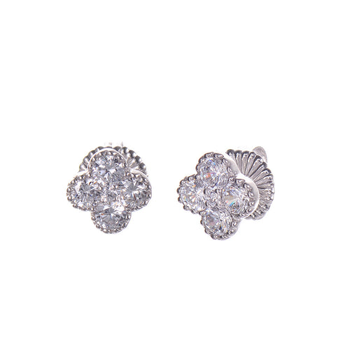 Clover Shape CZ Stud Earrings Timeless Martha's Vineyard