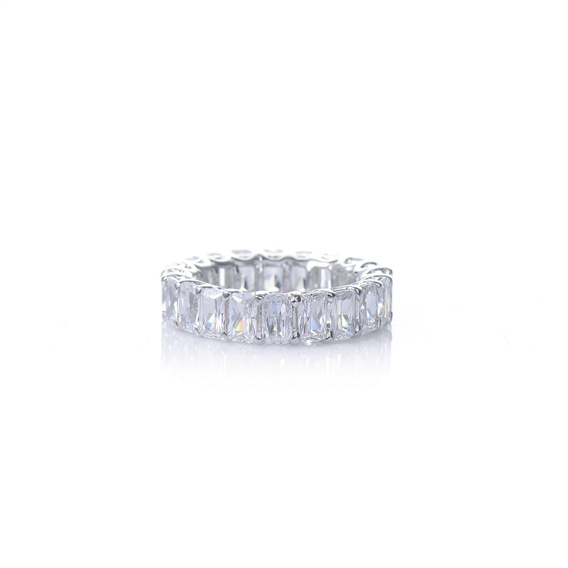 Octagon Faux Diamond Infinity Band Ring