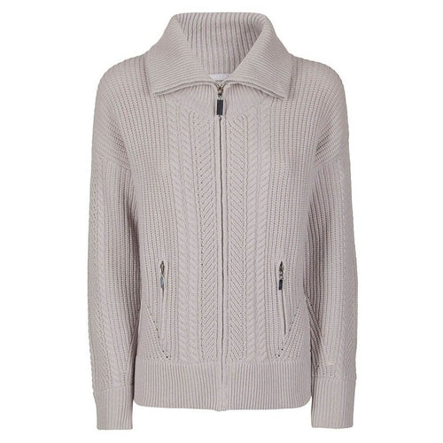 Purotatto Zip Up Cardigan - Pearl Grey Timeless Martha's Vineyard