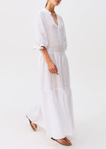 Rosso35 Tiered Linen Dress - Ivory Timeless Martha's Vineyard