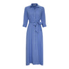 Rosso35 Linen Long Shirt Dress - Light Blue Timeless Martha's Vineyard