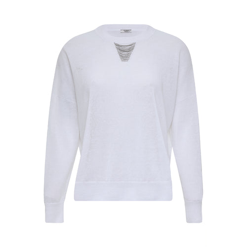 Peserico Embellished Knit Sweater - Optic White Timeless Martha's Vineyard