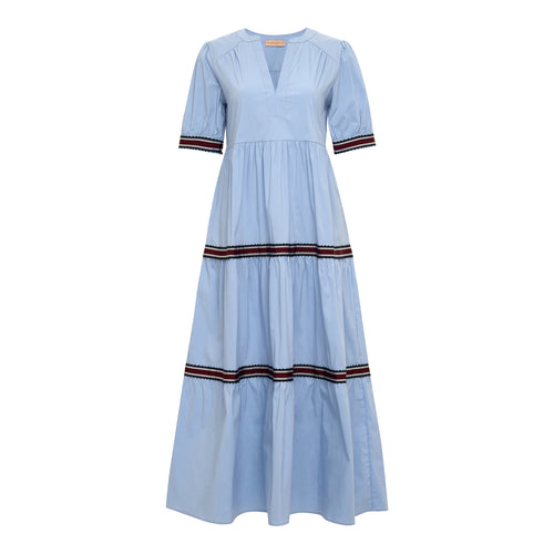 Purotatto Short Sleeve Ribbon Dress - Periwinkle Timeless Martha's Vineyard
