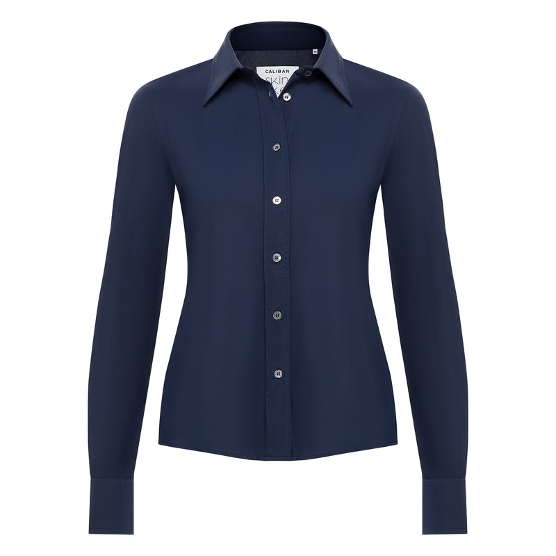 Caliban Skin-Like Button Down Shirt - Navy Timeless Martha's Vineyard